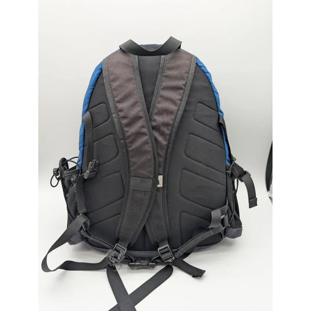 The North Face Slingshot Backpack Blue Grey Hiking Daypack Bungee Cord